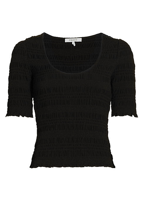 Textured Scoop Top