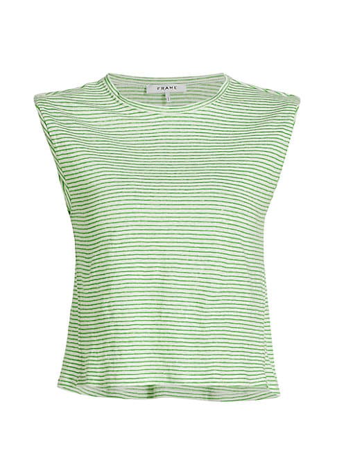 Casual Striped Linen Tee