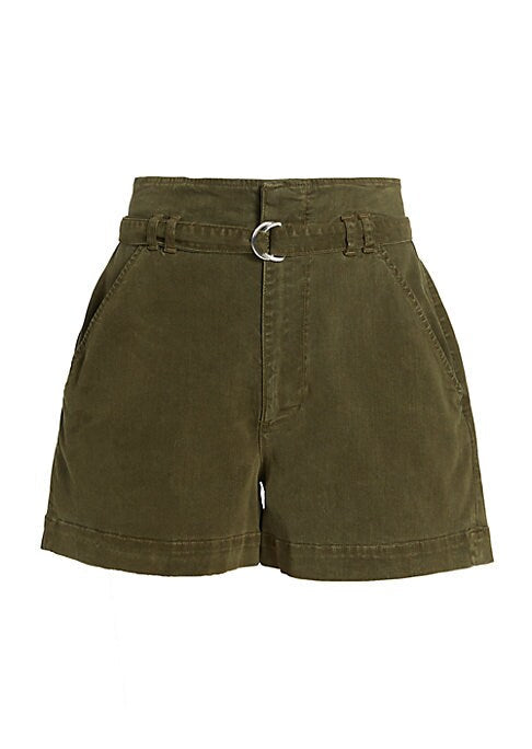 Belted High-Waist Shorts