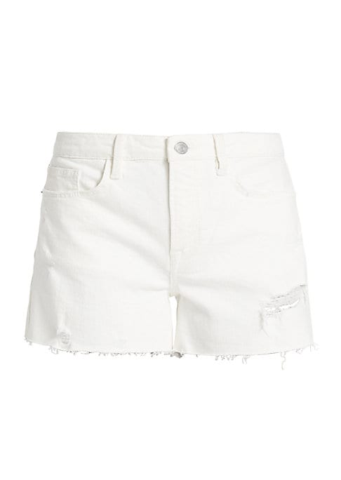Distressed High-Rise Denim Shorts