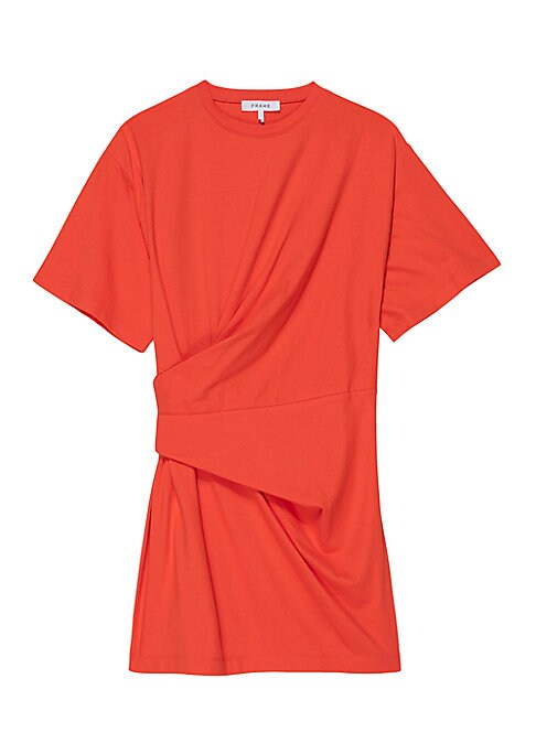 Draped Cotton Mini Dress