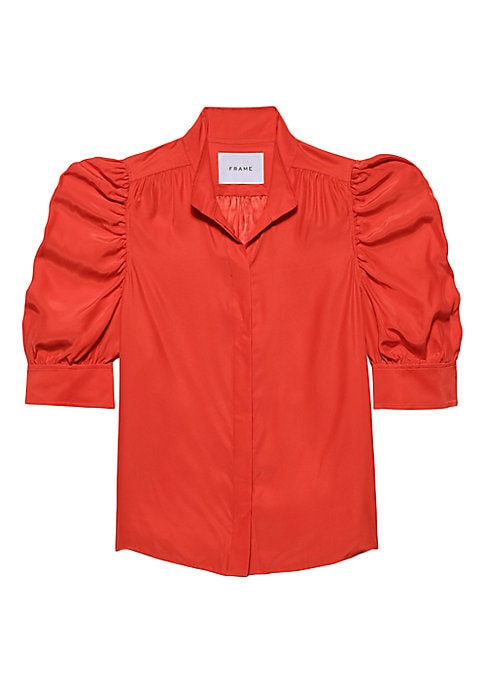 Luminous Silk Puff Top