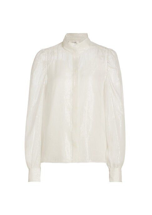 Metallic Mock Neck Blouse