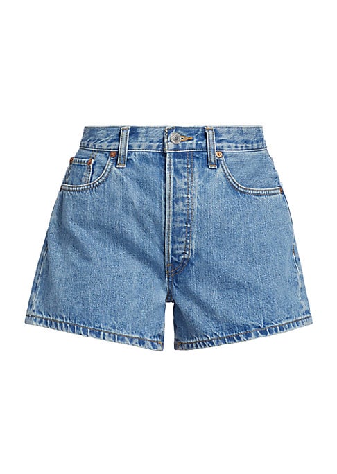Retro Raw Hem Denim Shorts