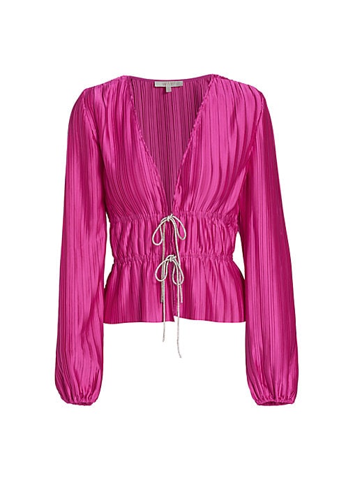 Satin V-Neck Blouse