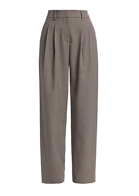 Chic Houndstooth Pleat Pants
