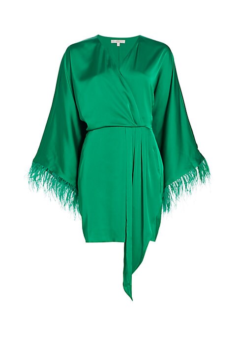 Feathered Wrap Minidress