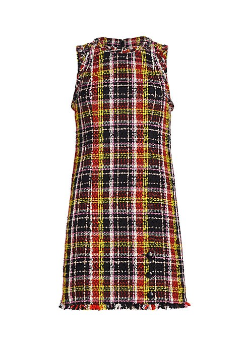 Fringed Plaid Minidress