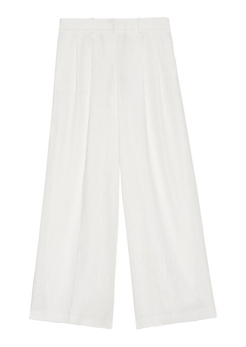 Linen Pleat Wide Pants