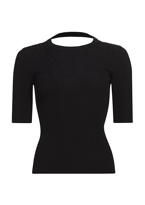 Cross-Back Knit Top