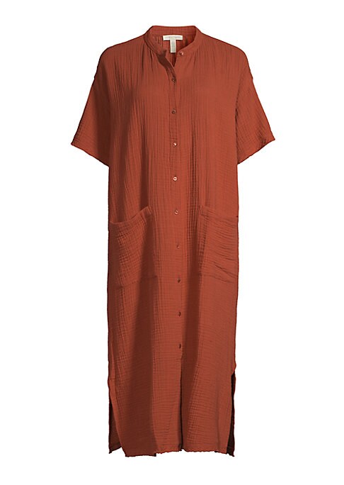 Textured Cotton Midi Dress