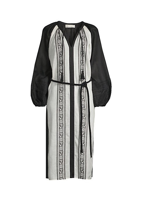 Tassel Tie Linen Dress