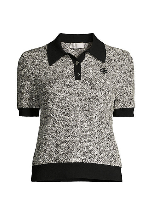 Chic Textured Polo Tee
