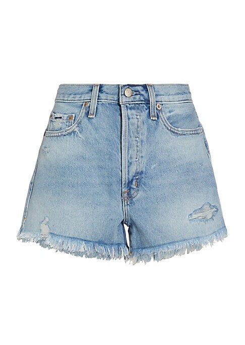 Distressed High-Waisted Shorts