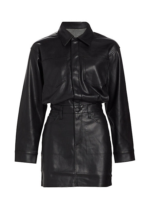 Chic Faux Leather Dress