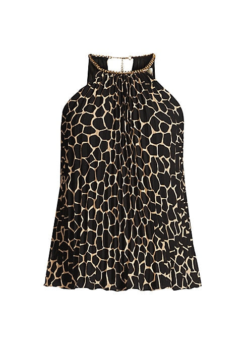 Giraffe Print Satin Top