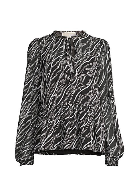 Chain Detail Blouson Top
