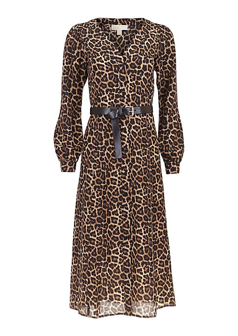 Leopard Chiffon Wrap Dress
