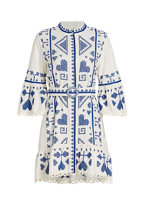 Geometric Accent Mini Dress