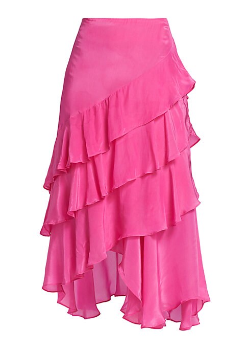 Ruffled Asymmetry Maxi Skirt