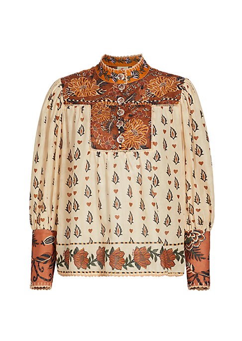 Floral Heart Button Blouse