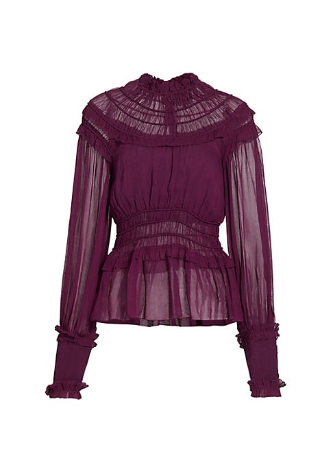 Ruffled Sheer Elegance Blouse