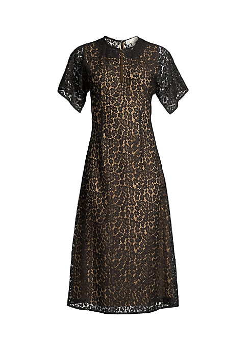 Leopard Flutter Lace Dress