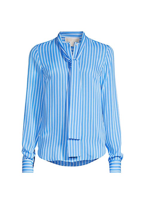 Charming Stripe Silk Blouse