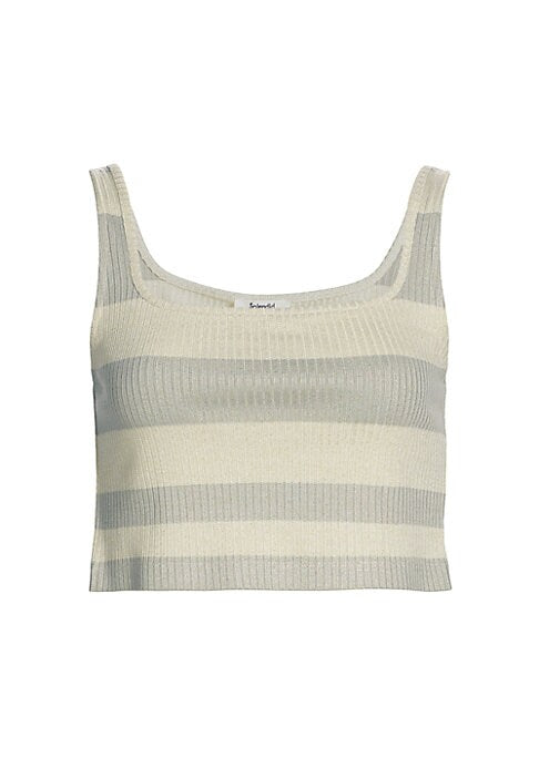 Metallic Ribbed Sleeveless Top