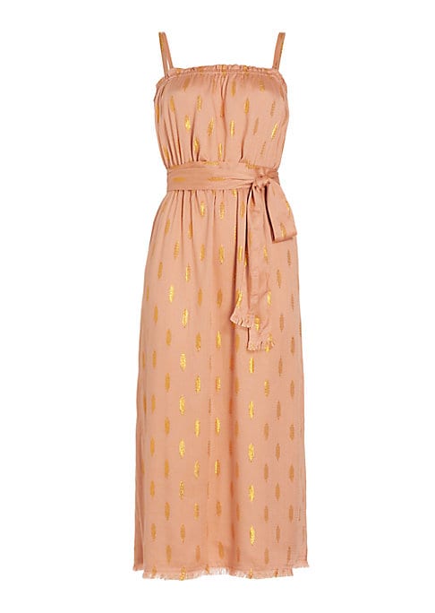 Metallic Foil Midi Dress