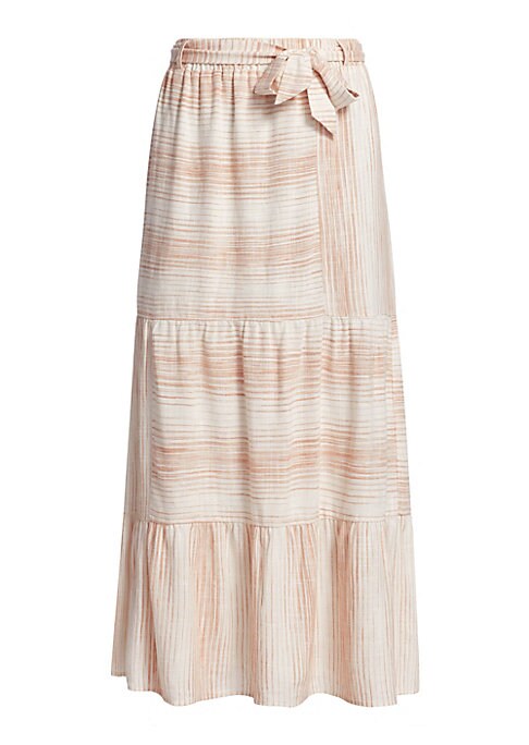 Striped Tiered Maxi Skirt