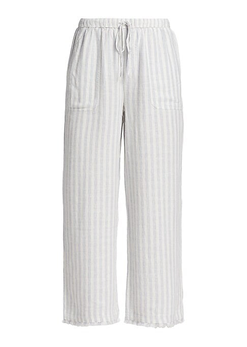 Striped Linen Drawstring Pants