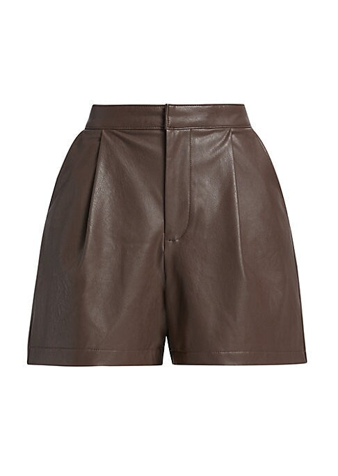 Chic Pleated Leather Shorts