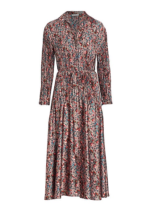 Floral Satin A-Line Dress
