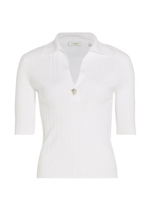 Essential Ribbed Polo Top