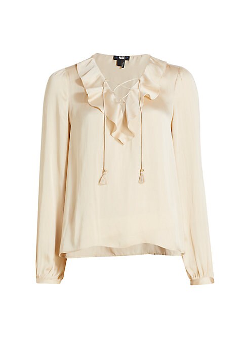 Chic Ruffle Satin Blouse
