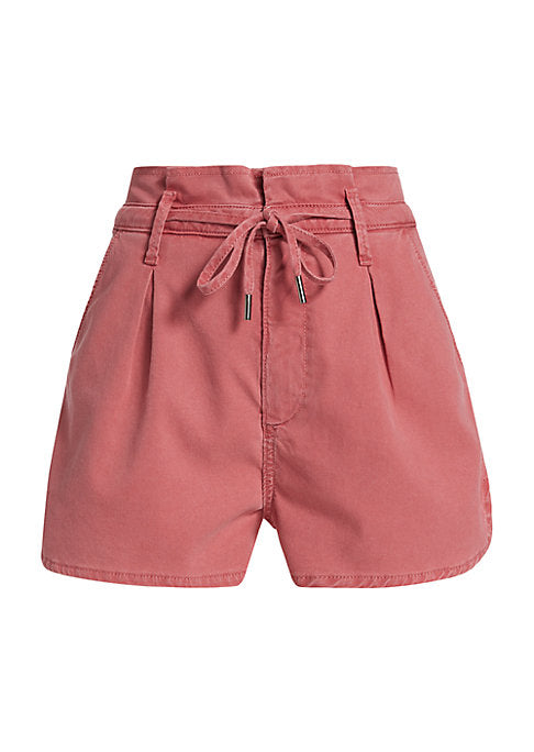 Pleated Tie-Waist Shorts