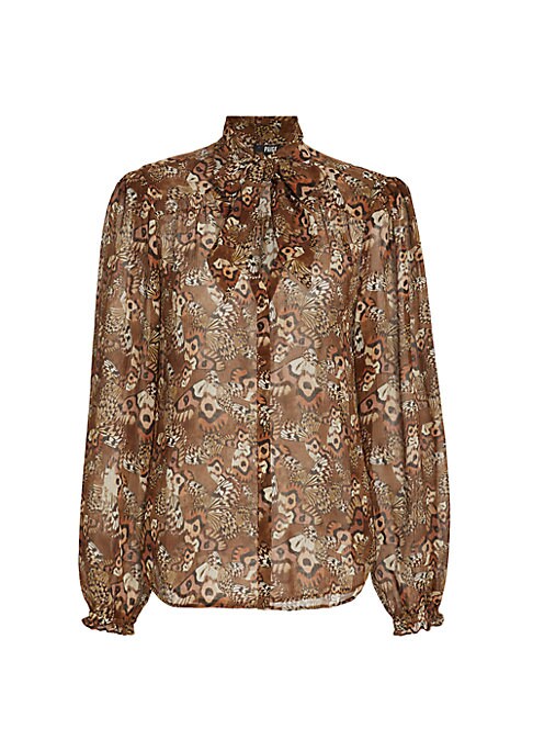 Butterfly Silk Tie Blouse