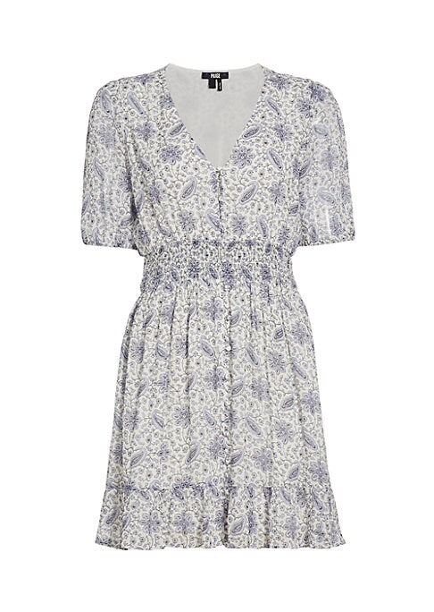 Floral Ruffle Silk Dress