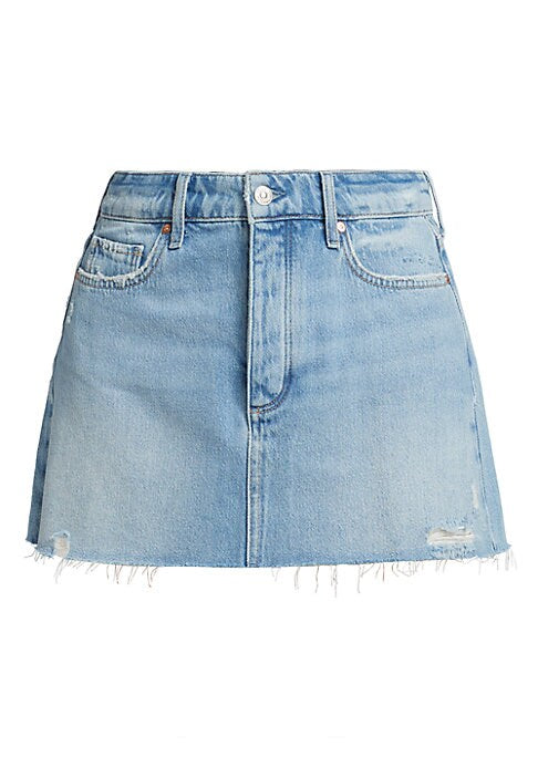 Distressed Raw Hem Skirt