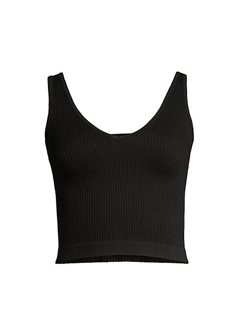 Ribbed V-Neck Crop Top