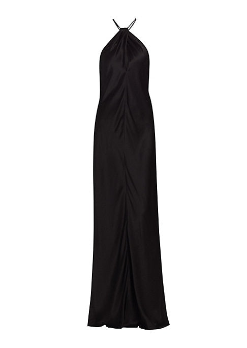 Elegant Silk Halter Dress