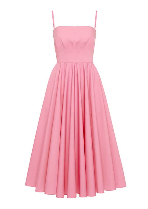 Retro Shirred Cotton Dress