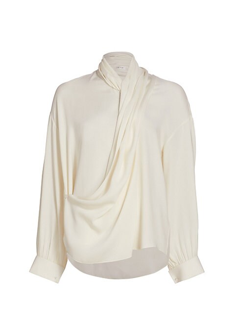 Silk Asymmetric Draped Blouse