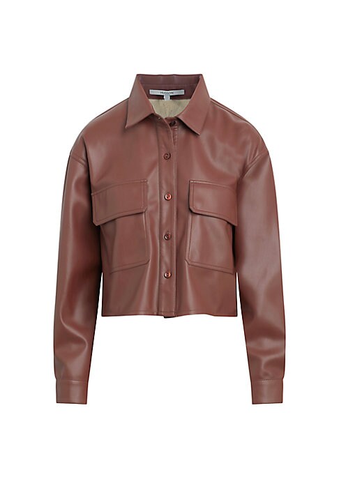 Chic Faux-Leather Overshirt