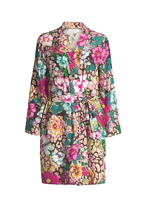 Silk Floral Wrap Robe