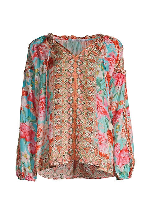 Silk Floral V-Neck Blouse