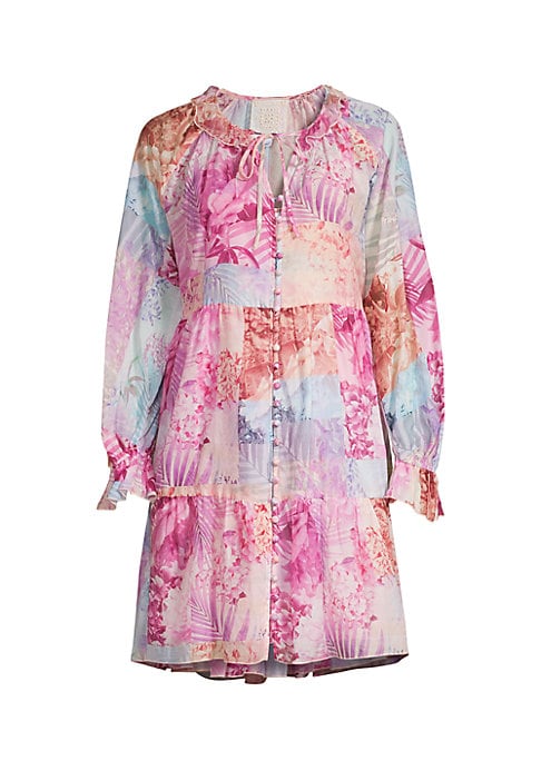Floral Tiered Silk Dress