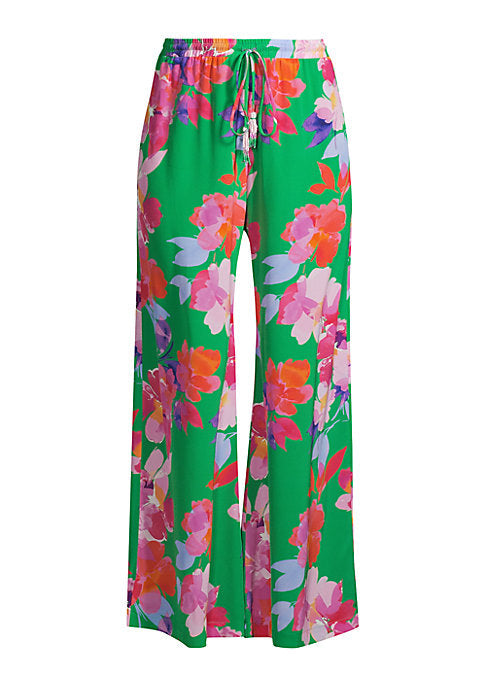 Floral Silk Trousers