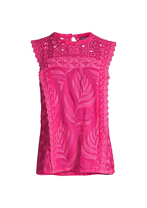 Embroidered Ruffle Top